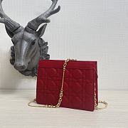 Kitlife Dior Caro Zipped Pouch With Chain Red - 19x14x3 - 2