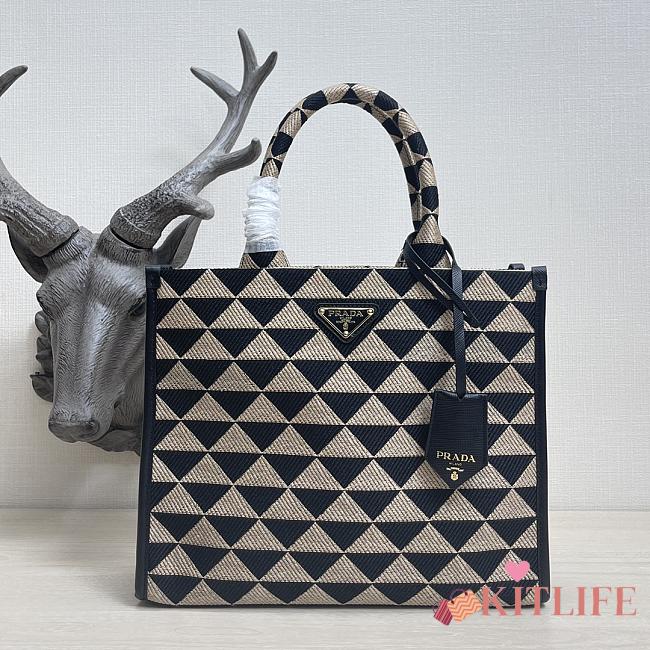 Kitlife Small Prada Symbole jacquard fabric handbag - 1BA354 - 28×9×22cm  - 1