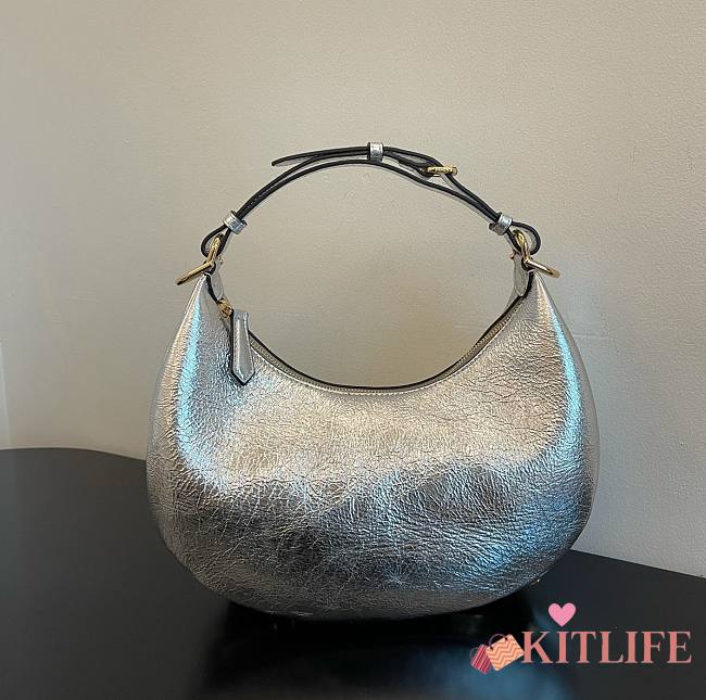 Ktilife Fendi Graphy Small Silver laminated leather bag - 29x24.5x10cm - 1