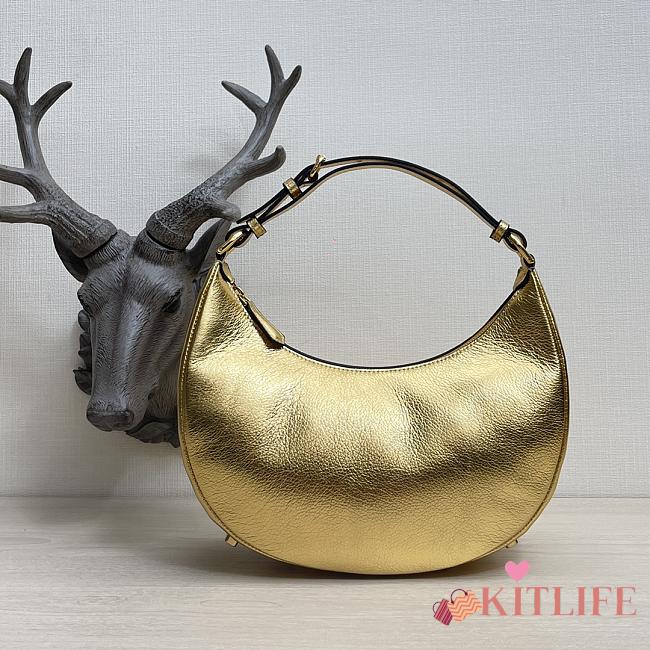 Ktilife Fendi Graphy Small Gold laminated leather bag - 29x24.5x10cm - 1