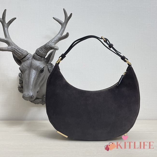 Kitlife Fendi Graphy Small Dark Brown suede bag - 29x24.5x10cm - 1