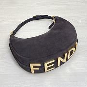 Kitlife Fendi Graphy Small Dark Brown suede bag - 29x24.5x10cm - 4