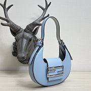 Kitlife Fendi Cookie Light blue leather mini bag - 22×17.5×4.5cm - 3