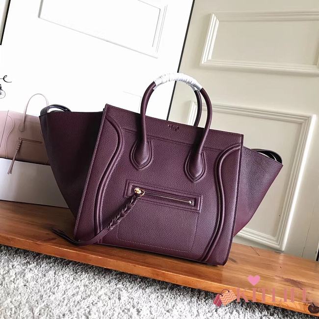 Kitlife Celine Luggage Phantom Bag Burgundy - 30x28x24cm - 1