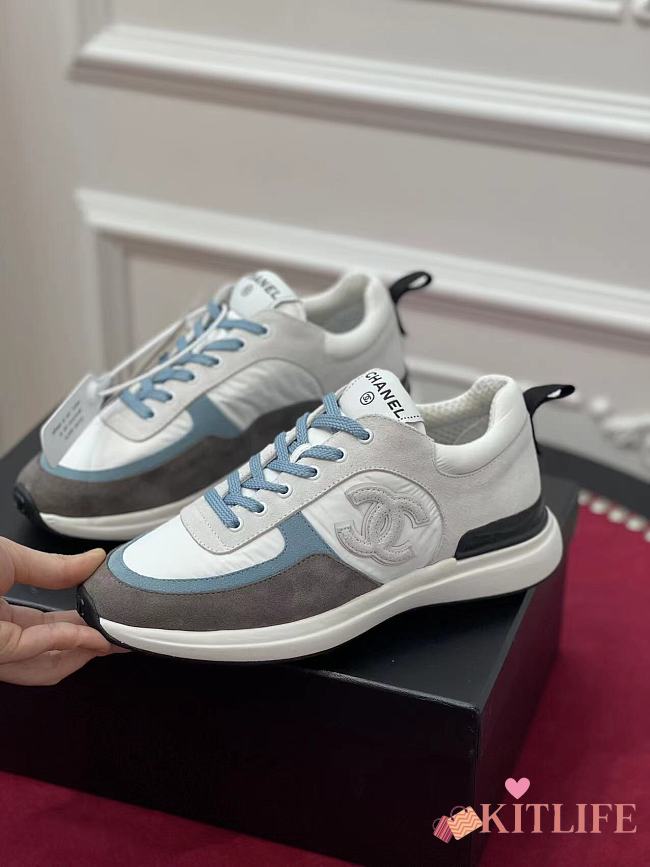 Kitlife Chanel Sneaker Knit and Suede Calfskin Blue and White - 1