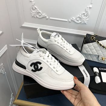 Kitlife Chanel Sneaker Fabric, Suede Calfskin & Grained Calfskin White