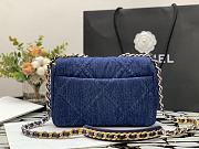 Kitlife Chanel 19 Flap Bag Denim Silver Button - 26x16x9 cm - 4