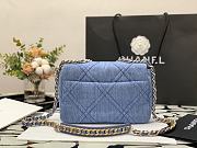 Kitlife Chanel 19 Flap Bag Light Denim Silver Button - 26x16x9 cm - 2