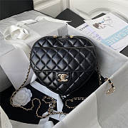 Kitlife Chanel Heart Bag Lambskin Black - AS3191 - 20x17x6.5cm - 1