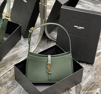 Kitlife YSL LE 5 A 7 Hobo VERT FONCE Bag In Smooth Leather - 25X14X6cm