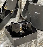 Kitlife YSL LE 5 A 7 HOBO BLACK BAG IN PATENT LEATHER - 25X14X6cm - 1