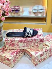 Kitlife Dior Dway Slide Deep Blue Embroidery - Size EU34 - EU42 - 6