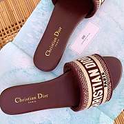 Kitlife Dior Dway Slide Burgundy Embroidery - Size EU34 - EU42 - 2