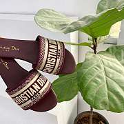Kitlife Dior Dway Slide Burgundy Embroidery - Size EU34 - EU42 - 3