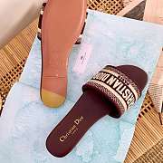 Kitlife Dior Dway Slide Burgundy Embroidery - Size EU34 - EU42 - 4