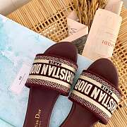 Kitlife Dior Dway Slide Burgundy Embroidery - Size EU34 - EU42 - 5
