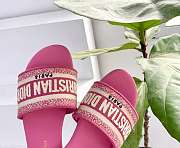 Kitlife Dior Dway Slide Deep Pink Embroidery - Size EU34 - EU42 - 6