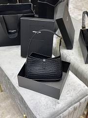 Kitlife YSL LE 5 A 7 HOBO IN BLACK CROCODILE-EMBOSSED SHINY LEATHER - 25X14X6cm - 5