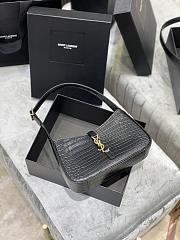 Kitlife YSL LE 5 A 7 HOBO IN BLACK CROCODILE-EMBOSSED SHINY LEATHER - 25X14X6cm - 3