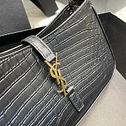 Kitlife YSL LE 5 A 7 HOBO IN BLACK CROCODILE-EMBOSSED SHINY LEATHER - 25X14X6cm - 4