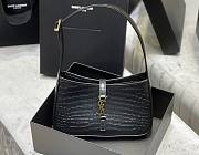 Kitlife YSL LE 5 A 7 HOBO IN BLACK CROCODILE-EMBOSSED SHINY LEATHER - 25X14X6cm - 1