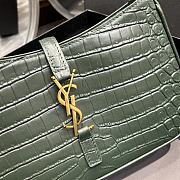 Kitlife YSL LE 5 A 7 HOBO IN GREEN CROCODILE-EMBOSSED SHINY LEATHER - 25X14X6cm - 3