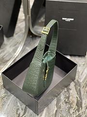 Kitlife YSL LE 5 A 7 HOBO IN GREEN CROCODILE-EMBOSSED SHINY LEATHER - 25X14X6cm - 4