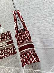 Kitlife Dior Small Book Tote Burgundy Dior Oblique Embroidery - 26x8x22cm - 6