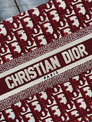 Kitlife Dior Small Book Tote Burgundy Dior Oblique Embroidery - 26x8x22cm - 5