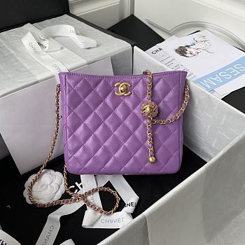 Kitlife Chanel 22s Hobo Pearl Purple Bag - AS3259 - 16×19.5×8.5cm