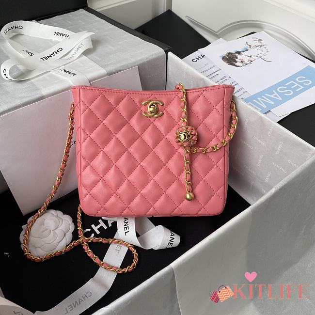 Kitlife Chanel 22s Hobo Pink Bag - AS3259 - 16×19.5×8.5cm - 1