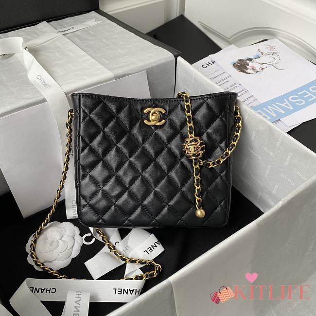 Kitlife Chanel 22s Hobo Black Bag - AS3259 - 16×19.5×8.5cm - 1