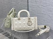 Kitlife Dior Lady White Cannage Calfskin with Diamond Motif - 26x5x13.5cm - 2