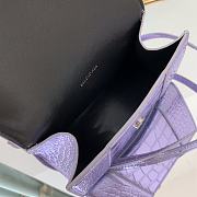 Kitlife Balenciaga WOMEN'S HOURGLASS XS HANDBAG METALLIZED CROCODILE EMBOSSED IN PURPLE - 19x8x21cm - 6