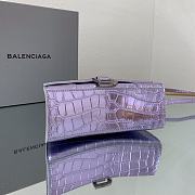 Kitlife Balenciaga WOMEN'S HOURGLASS XS HANDBAG METALLIZED CROCODILE EMBOSSED IN PURPLE - 19x8x21cm - 5