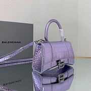 Kitlife Balenciaga WOMEN'S HOURGLASS XS HANDBAG METALLIZED CROCODILE EMBOSSED IN PURPLE - 19x8x21cm - 4