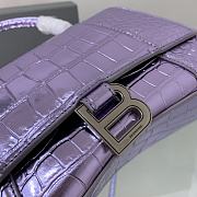 Kitlife Balenciaga WOMEN'S HOURGLASS XS HANDBAG METALLIZED CROCODILE EMBOSSED IN PURPLE - 23x10x24cm - 6