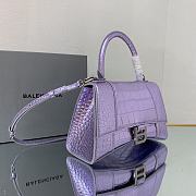 Kitlife Balenciaga WOMEN'S HOURGLASS XS HANDBAG METALLIZED CROCODILE EMBOSSED IN PURPLE - 23x10x24cm - 4