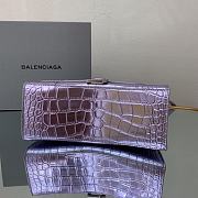 Kitlife Balenciaga WOMEN'S HOURGLASS XS HANDBAG METALLIZED CROCODILE EMBOSSED IN PURPLE - 23x10x24cm - 2