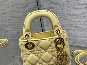 Kitlife Dior Micro Lady Yellow Cannage Lambskin - 12x10x5cm - 2