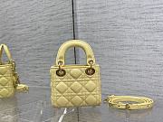 Kitlife Dior Micro Lady Yellow Cannage Lambskin - 12x10x5cm - 5