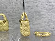 Kitlife Dior Micro Lady Yellow Cannage Lambskin - 12x10x5cm - 6