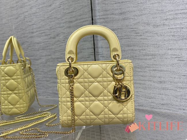 Kitlife Dior Mini Lady Yellow Cannage Lambskin - 17cm - 1