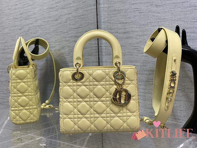 Kitlife Dior Small Lady Yellow Cannage Lambskin - 20cm - 1