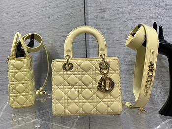 Kitlife Dior Small Lady Yellow Cannage Lambskin - 20cm