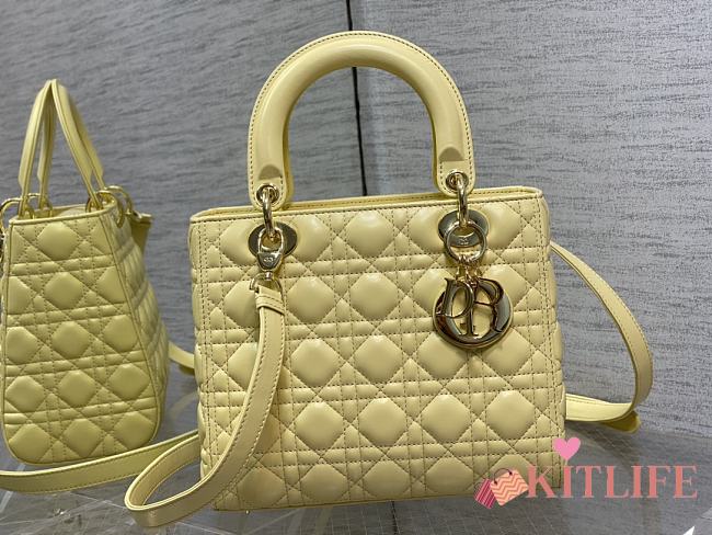 Kitlife Dior Medium Lady Yellow Cannage Lambskin - 24cm - 1