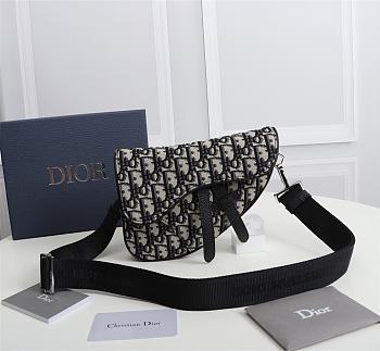 Kitlife Dior Saddle Bag Beige and Black Dior Oblique Jacquard - 21cm x 16cm x 3cm