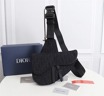 Kitlife Dior Saddle Bag Black Dior Oblique Jacquard - 20 x 28.6 x 5 cm