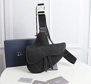 Kitlife Dior Saddle Bag Black Grained Calfskin white topstitching - 20 x 28.6 x 5 cm - 1