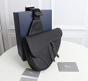 Kitlife Dior Saddle Bag Black Grained Calfskin white topstitching - 20 x 28.6 x 5 cm - 4